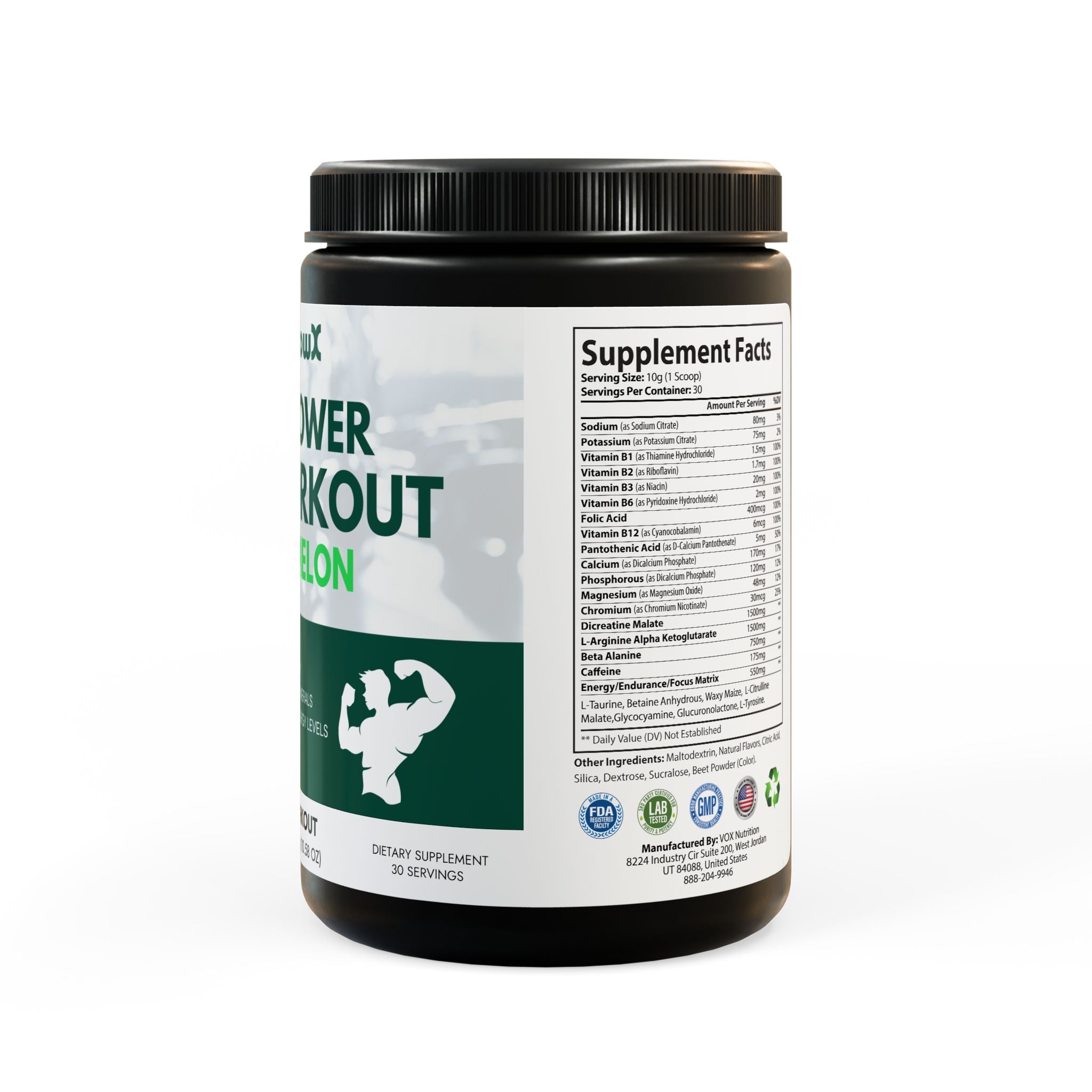 Pre-Workout Supplement, Watermelon (300g, 10.58oz)