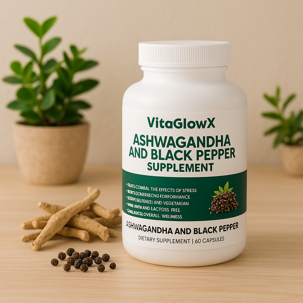 Ashwagandha and Black Pepper Supplement (60 capsules)